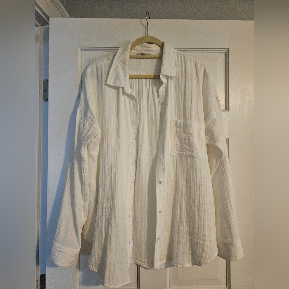 Loft double-gauze White button-up shirt